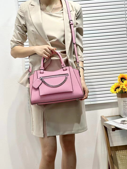 E114-New Women's Solid Color Multi-compartment Large Space Handbag Chain Tote Bag